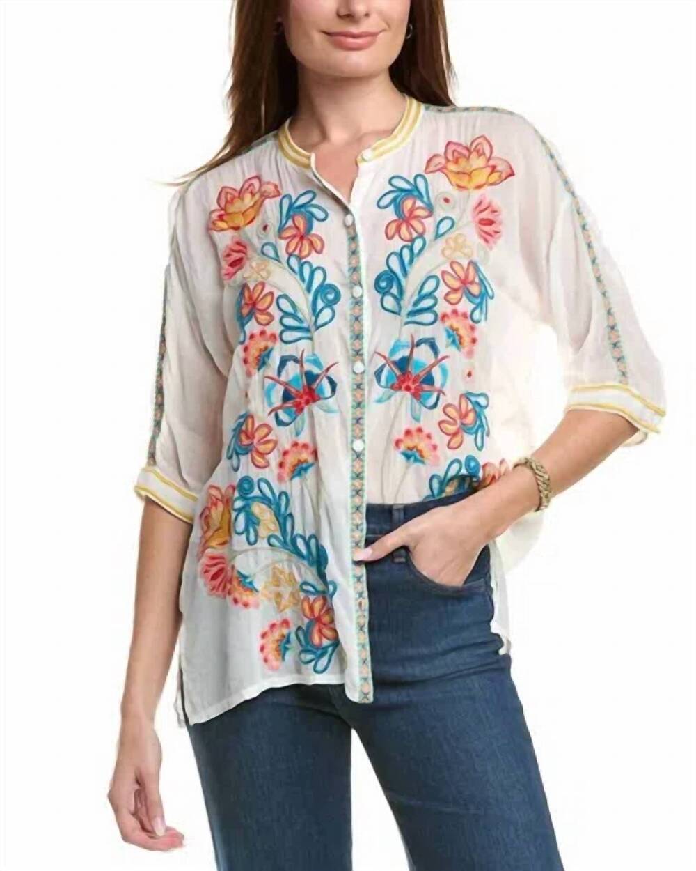 NEW JOHNNY WAS audrey shirt in white